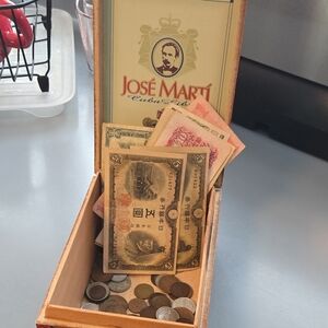 Foreign Coin & Paper Money Lot + Indian Head Pennies